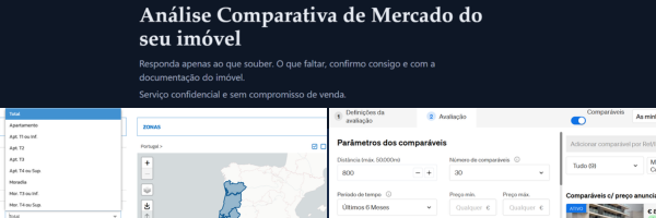 Páginas de Análise Comparativa de Mercado com dados do SIR e CASAFARI